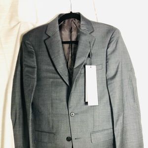 New Calvin Klein Grey Sharkskin Sport Coat - 36 R